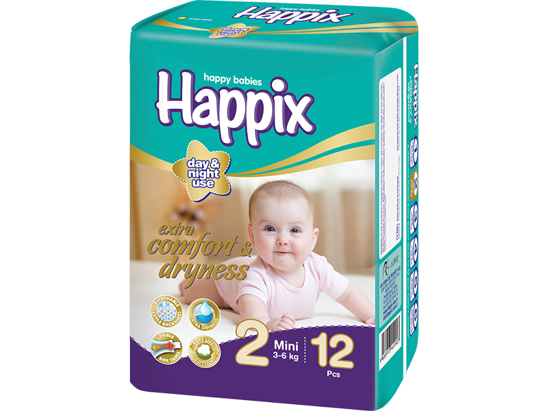 Happix Baby Diaper 2 mini 3-6 kg
