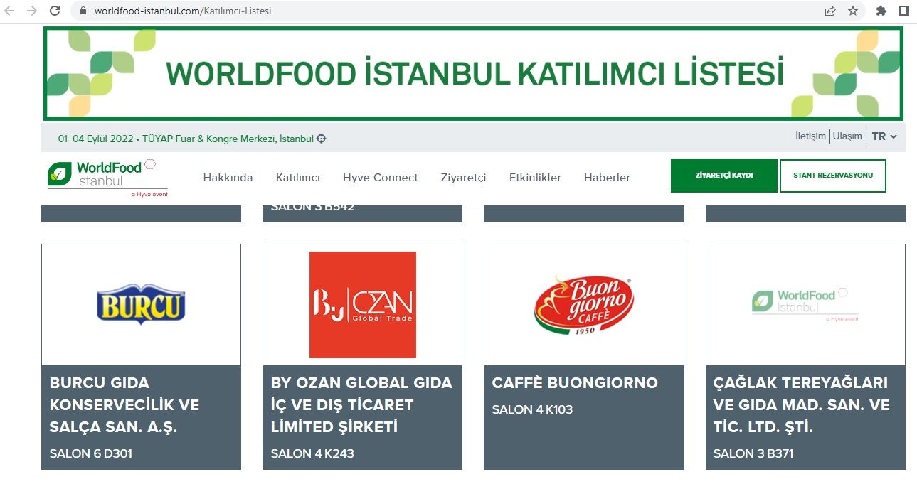 WorldFood İstanbul 2022 Gıda Fuarındayız